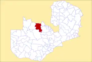 District location in Zambia