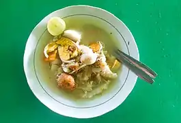 Soto banjar, one of the most well-known Banjar dishes.