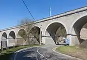 Sougne-Remouchamps,  railway bridge across the Rue de Trois Ponts