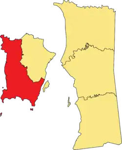 Location of the Southwest Penang Island District within the State of Penang.