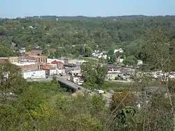 Skyline of Spencer from a nearby park