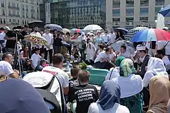 Srebrenica – demonstration in front of the Brandenburg Gate in Berlin