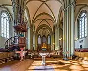 The pulpit and sanctuary