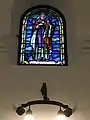 Stained-glass window depicting St David of Wales