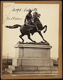 Statue of Sir James Outram at Maidan, now in garden of Victoria Memorial, Kolkata, India