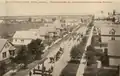 Image from the roof of the Steger & Sons Building, showing worker's housing outside the plant, c.1915
