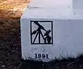 The Stellafane logo on the cornerstone of the McGregor Observatory
