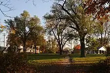 View from the southwest corner of the city park in October of 2014