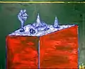 Still Life on Green. 1978. Cardboard, oil painting. 67 х 83