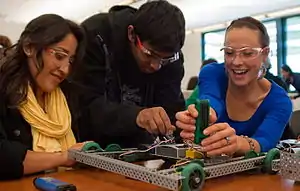 Students working on a project