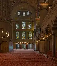 Image 17Interior of the Sultanahmet Mosque in Istanbul, Turkey. (from Culture of Turkey)
