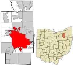 Location in Summit County and the state of Ohio