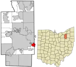 Location in Summit County and the state of Ohio.