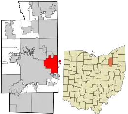 Location in Summit County and the state of Ohio.