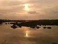 Sunset over River Gosthani at Thagarapuvalasa