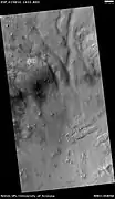 Channels in Argyre quadrangle as seen by HiRISE, under the HiWish program.  This is the image of the surface from a single HiRISE image.  The scale bar at the top is 500 meters long.