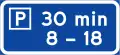 Parking permitted for specified period between times shown