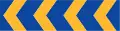 Marking for sharp bends, bridge parapets, abutment, walls, tunnel mouths etc. Arrow marker