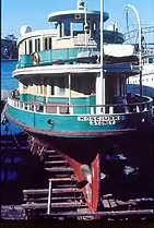 Kosciusko on Woodleys slip for maintenance, August 1973