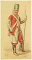 "Janissar of the Lithuanian Troopers Banner". Watercolor on paper, 1851