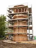 Kawamata (right corner) working at the Walkway and Tower, Recklinghausen Germany