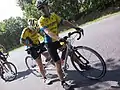 Tandem bicycle riders in Shenandoah Valley Bicycle Festival.July 28, 2012