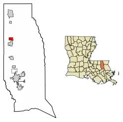 Location of Roseland in Tangipahoa Parish, Louisiana.