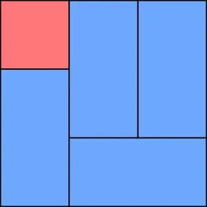 One possible auspicious layout of a .mw-parser-output .frac{white-space:nowrap}.mw-parser-output .frac .num,.mw-parser-output .frac .den{font-size:80%;line-height:0;vertical-align:super}.mw-parser-output .frac .den{vertical-align:sub}.mw-parser-output .sr-only{border:0;clip:rect(0,0,0,0);clip-path:polygon(0px 0px,0px 0px,0px 0px);height:1px;margin:-1px;overflow:hidden;padding:0;position:absolute;width:1px}4+1⁄2&nbsp;mat room .mw-parser-output .legend{page-break-inside:avoid;break-inside:avoid-column}.mw-parser-output .legend-color{display:inline-block;min-width:1.25em;height:1.25em;line-height:1.25;margin:1px 0;text-align:center;border:1px solid black;background-color:transparent;color:black}.mw-parser-output .legend-text{}&nbsp;&nbsp;Half mat.mw-parser-output .legend{page-break-inside:avoid;break-inside:avoid-column}.mw-parser-output .legend-color{display:inline-block;min-width:1.25em;height:1.25em;line-height:1.25;margin:1px 0;text-align:center;border:1px solid black;background-color:transparent;color:black}.mw-parser-output .legend-text{}&nbsp;&nbsp;Full mat