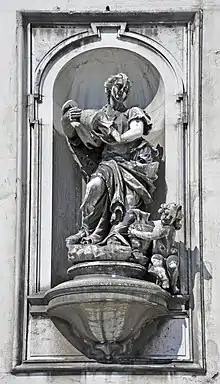 Temperance by Alvise Tagliapietra, on the facade of the Gesuati church, Venice (1737)
