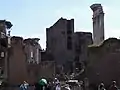 The Temple of Castor and Pollux  (right) with the Temple of Vesta to the left