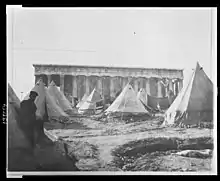 Temporary accommodation for the Greek refugees from Asia Minor in tents in Thiseio. After the Greco-Turkish War (1919-1922) thousands of families settled in Athens and the population of the city doubled.