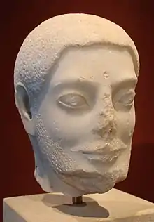 The Sabouroff head, an important example of Late Archaic Greek marble sculpture, ca. 550-525 BCE.