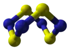 Ball and stick model of tetrasulfur tetranitride