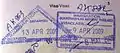 Entry and exit stamps issued at Suvarnabhumi Airport