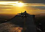 A Sukhoi Su-33 taking off from Admiral Kuznetsov aircraft carrier