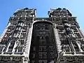 Close-up of the elaborate facade