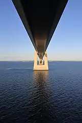 Passing the East Bridge aboard a cruise ship