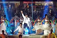 Music composer A.R. Rehman performs during the opening ceremony