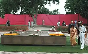 Pratibha Patil at Vijay Ghat, 26 July 2007