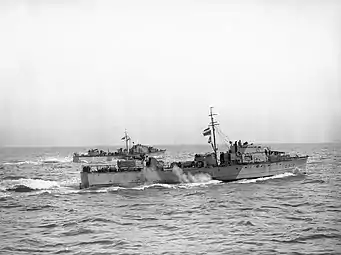 MGB 328 (nearest camera) and MGB 330 off the coast near Dover
