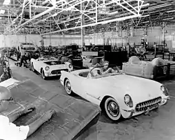1953 Corvette exits assembly line