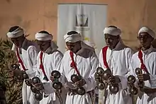 Image 3A group performing Gnawa in Zagora, South Eastern Morocco near the Algerian border   (from Culture of Morocco)