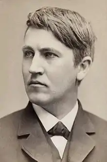 Image 50Thomas Edison invented the carbon microphone which produced a strong telephone signal. (from History of the telephone)