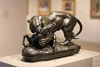 Antoine-Louis Barye, Tiger Surprising an Antelope, 1857