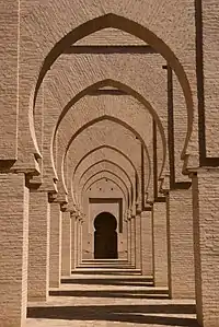 The pointed horseshoe arches of the prayer hall