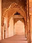 "lambrequin" arches in the southern aisle of the mosque