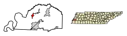 Location of Gilt Edge in Tipton County, Tennessee.