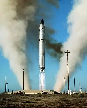 Titan-II ICBM silo test launch, Vandenberg Air Force Base.