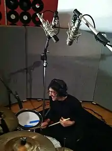 Recording drums in January 2012