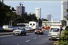 Image 17Traffic in Singapore, 1981. Prior to the introduction of the Certificate of Entitlement (COE) in 1990, vehicles per capita in Singapore was the highest in ASEAN. (from History of Singapore)
